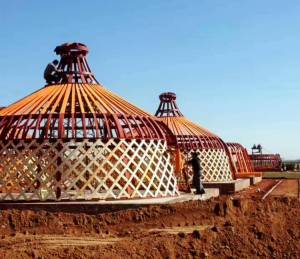 Luxury yurt in process